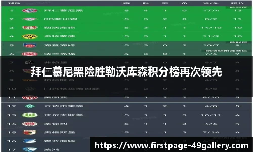 拜仁慕尼黑险胜勒沃库森积分榜再次领先