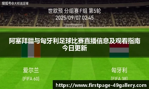 阿塞拜疆与匈牙利足球比赛直播信息及观看指南今日更新